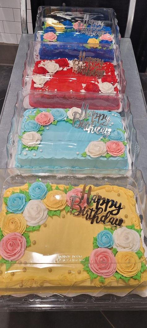 Grocery Store Cake Designs, Baskin Robbins Ice Cream Cake, Message Cookies, Sheet Cake Designs, Floral Cakes, Vintage Cakes, Fathers Day Cake, Simple Cake Designs, Simple Cake