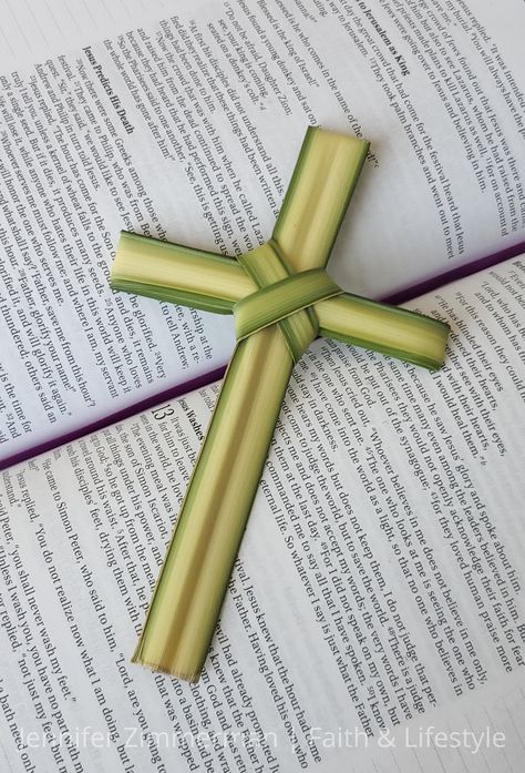 How to Make Palm Leaf Crosses — Jennifer Zimmerman | Faith & Lifestyle Cross Palm Leaves, Palm Leaf Cross How To Make, How To Make A Cross Out Of Palm Leaves, How To Make A Palm Cross, Palm Crosses Diy How To Make, Palm Leaf Cross, Passion Week, Palm Cross, Palm Sunday Crafts