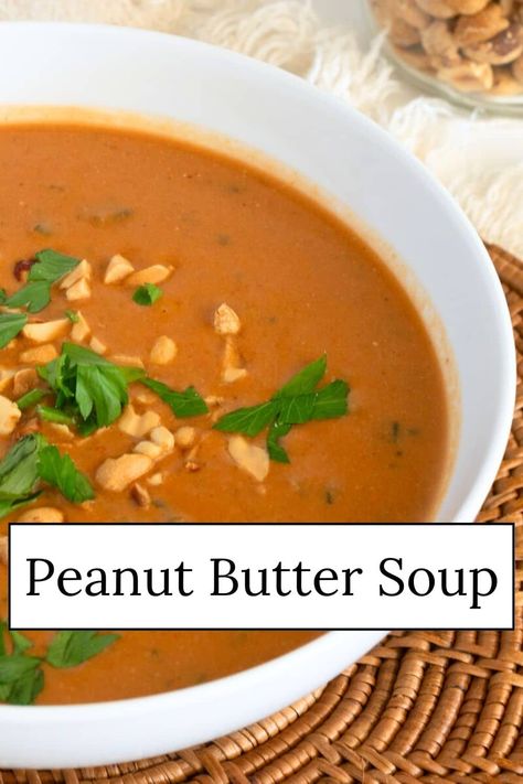 Peanut Butter Soup combines the natural nutty sweetness of peanut butter with the depth of cumin, coriander, and a touch of spiciness for a flavor explosion that will tantalize your taste buds. Whether you're a fan of hearty soups or just looking to try something new, this recipe is sure to satisfy your culinary curiosity. Butter Soup, Peanut Butter Soup, Comforting Soup, Peanut Soup, African Cooking, Food Experience, Holiday Dessert Recipes, Creamy Soup, Hearty Soups