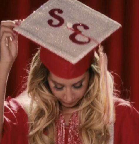 Sharpay Evans Graduation Cap, Cherry Lush, Sharpay Evans, Pink Academia, High School Musical 3, Graduation Cap Decoration, Cap Decorations, Visual Board, High School Graduation