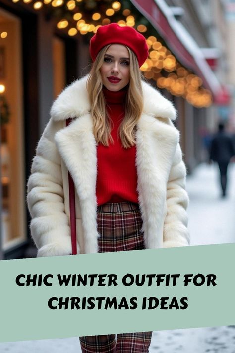 Chic Winter Outfit for Christmas Ideas Christmas Outfit Cold Weather, Cold Weather Holiday Outfits, Cold Weather Christmas Outfits, Chic Knitwear, Festive Sweaters, Grunge Fall Outfits, Outfit Cold Weather, Winter Christmas Outfits, Chic Winter Outfit