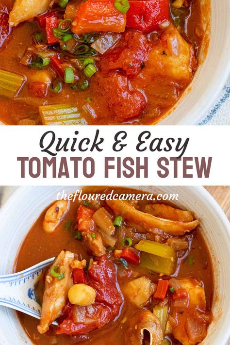 Tomato Fish Stew Fish Stew Recipes Seafood, Fish Soups, Italian Stew, Fish Stew Recipes, Oyster Stew, Canned Fish, Fish Chowder, Recipes Seafood, Pork Stew