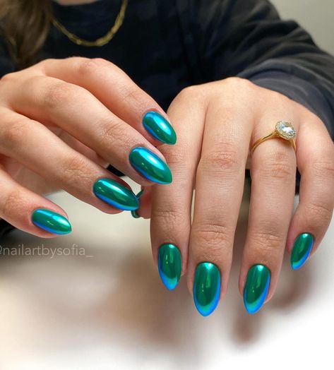 Blue And Green Nails Ideas, Fun Green Nails, Acrylic Summer Nails Almond, Sublime Nails, Maldives Sunset, Short Summer Nails, Bright Summer Nails Designs, Mint Green Nails, Manicure Designs