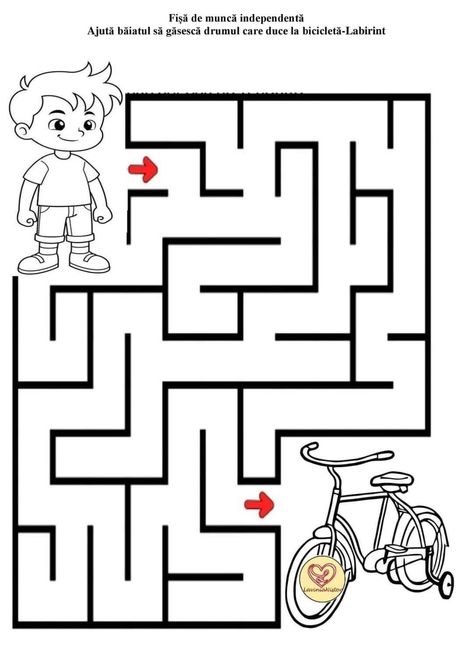 Mazes For Kids Printable, Color Worksheets For Preschool, Maze Worksheet, Fun Worksheets For Kids, Printable Mazes, School Kids Crafts, Easy Art For Kids, Mazes For Kids, Kids Worksheets Preschool