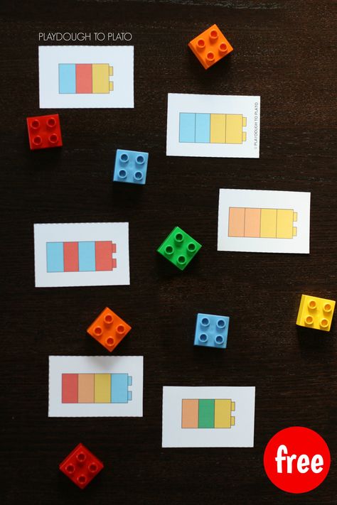 Free LEGO Pattern Cards. Hands-on pattern practice for kids. These LEGO pattern cards would be a fun math center or homeschool activity. Pattern Practice, Lego Math, Homeschool Activity, Pattern Cards, Math Patterns, Free Lego, Pattern Activities, Lego Activities, Prek Math