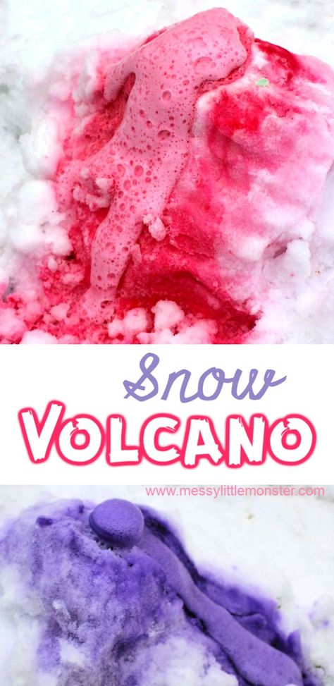 Science Experiment For Toddlers, Fun Winter Activities For Kids, Snow Volcano, Potions For Kids, Winter Activities For Toddlers, Winter Science Experiments, Toddler Science Experiments, Winter Science, Baking Soda And Vinegar