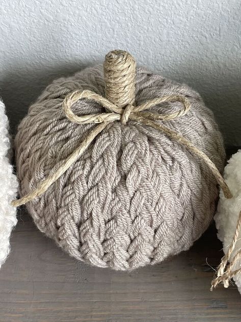 How to Make Adorable Yarn Pumpkins | Hometalk Yarn Pumpkins, 2023 Crafts, Ladies Group, Dollar Tree Pumpkins, Fall Pumpkin Crafts, Fall Decor Diy Crafts, Foam Pumpkins, Faux Pumpkins, Fall Thanksgiving Decor