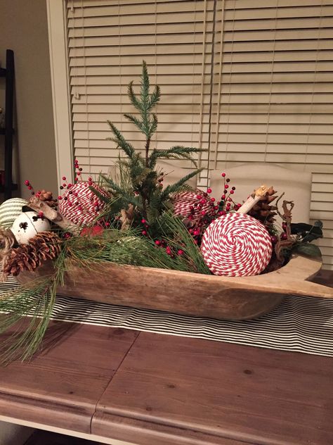 My dough bowl decorated for Christmas Christmas Dough Bowl Centerpieces For Table, Dough Bowl Christmas Ideas, Christmas Doughbowl Centerpiece, Dough Bowl Centerpiece Christmas, Christmas Bread Bowl Decor, Christmas Table Centerpieces Farmhouse, Christmas Dough Bowl Centerpieces, Dough Bowl Christmas Centerpiece, Christmas Dough Bowl Decorating Ideas