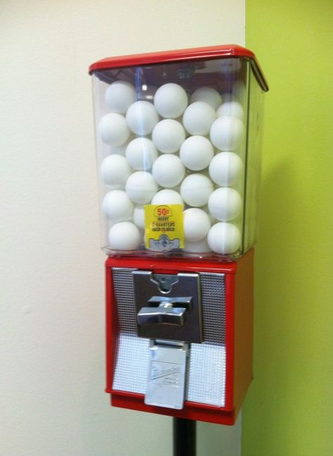 Our ping pong ball dispenser - really nifty! Ping Pong Bar, Ping Pong Room, Garage Game Rooms, Basement Games, Dream Basement, Man Cave Basement, Hangout Room, House Games, Game Room Basement