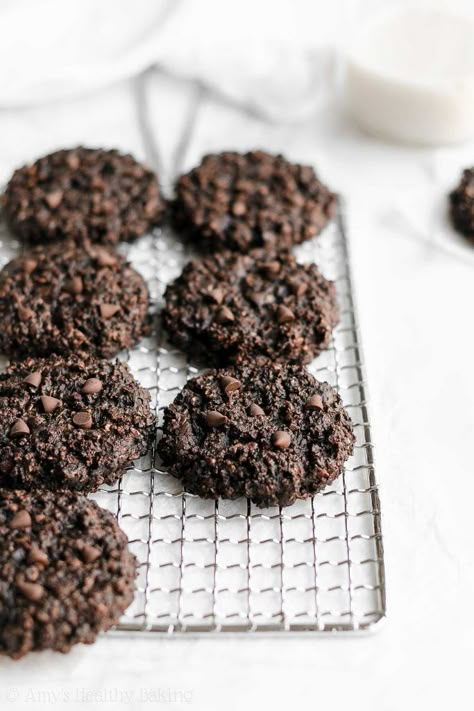 Cookies With Cocoa Powder, Oatmeal Cookies Soft, Oatmeal Cookies No Flour, Low Cal Chocolate, Dark Chocolate Oatmeal, Cookies No Flour, Healthy Cocoa, Chocolate Oat Cookies, Pancakes Oatmeal