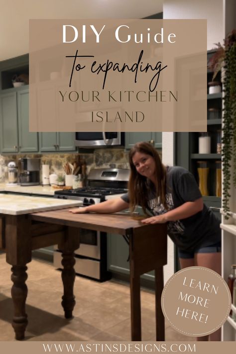 Ways To Update Kitchen Island, Kitchen Island Ideas From Old Furniture, Moving Kitchen Island Ideas, Kitchen Island With Table Extension Diy, Kitchen Island With Table At End, Kitchen Island With Wall On One End, Adjustable Height Kitchen Island, Diy Kitchen Island With Drawers, Kitchen Island As Table