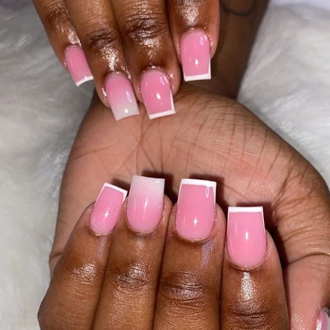 Tapered Square Nails, Short Square Nails, Short Square Acrylic Nails, Bling Acrylic Nails, Acrylic Nails Coffin Short, Simple Nail, Short Acrylic Nails Designs, Pink Acrylic Nails, Square Acrylic Nails