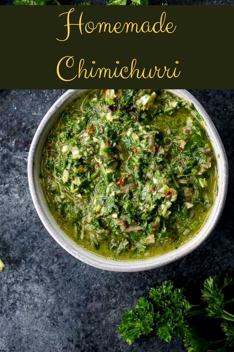 Lamb Chimichurri Recipe, Cimmicuri Sauce, Chimmi Churri Sauce Recipe, Chimmi Churri Sauce, Chimmi Churri, Easy Chimichurri Sauce, Argentinian Chimichurri, Fish And Veggies, Cilantro Chimichurri