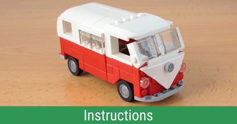 Retro lookin' Volkswagen T1 Camper [Instructions] | The Brothers Brick | The Brothers Brick Lego Volkswagen, Lego Cars Instructions, Lego Camper, Lego Bus, Lego Auto, Lego Wheels, Lego Racers, Lego Christmas, Lego Military