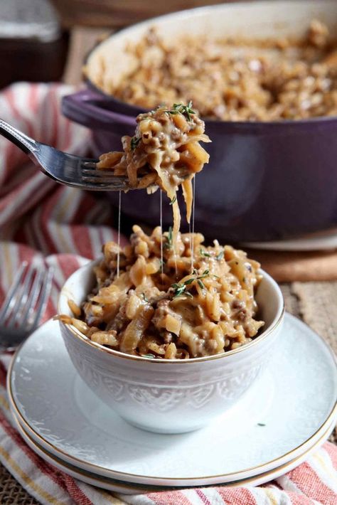 French Onion Risotto Onion Risotto, Risotto Recipe, Risotto Recipes, The Soup, Entertaining Recipes, French Onion, Orzo, Polenta, The Spot