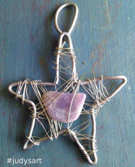 Rock Christmas Ornaments, Wire Wrapped Star, Native Christmas, Wire Jigs, Polished Rocks, Elements Earth, Nature Elements, Solder Wire, Rocks And Fossils