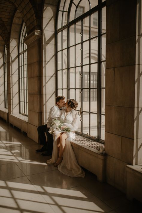 Looking for timeless bridal photos taken with some stunning architecture in Nebraska? Look no further than the Nebraska Capitol Building in Lincoln, Nebraska. From the simple and timeless color palette, to the stunning building, this session was beyond stunning! Especially if you're getting married in the cold Nebraska winters and want an indoor location that has character and charm! Indoor Elopement, Disneyland October, Raw Love, Timeless Color Palette, Nebraska Wedding, Nebraska State, Stunning Architecture, Lincoln Nebraska, Capitol Building