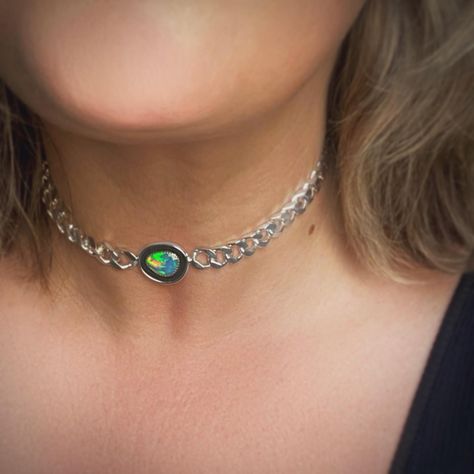 After making a few of this design as a bracelet, it was only a matter of time before it became a proper choker! ⛓️ Ethiopian Opal Shadowbox Curb Chain Choker✨ Matter Of Time, Flora Fauna, A Bracelet, Flora And Fauna, Chain Choker, Curb Chain, Ethiopian Opal, Shadow Box, Choker