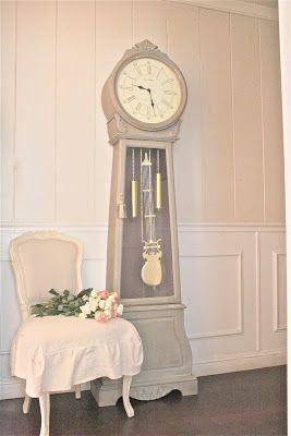 FRENCH COUNTRY COTTAGE: SWEDISH CLOCK LOVE Swedish Smorgasbord, French Linen Chalk Paint, French Country Clock, Modern Grandfather Clock, Entryway Remodel, Grandmother Clock, Mora Clock, Farmhouse Clock, Swedish Gustavian Style