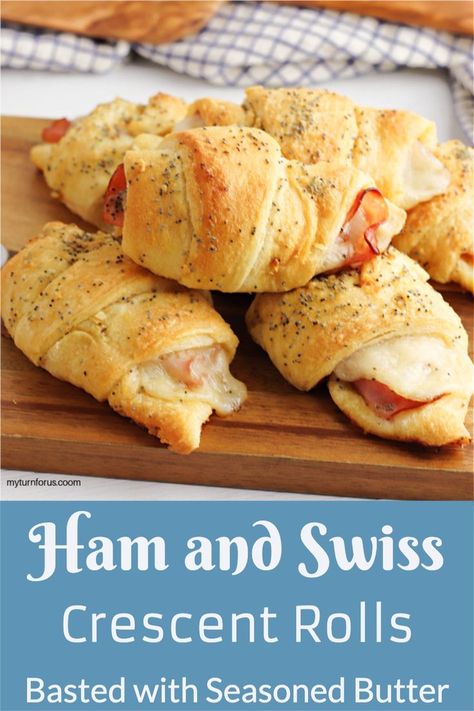 "These ham and cheese crescent rolls will melt in your mouth and leave you craving more! Quick and easy for a delicious snack or appetizer  Make delicious ham and cheese crescent rolls using Deli ham and Swiss cheese. These appetizers using crescent rolls are great for any party. #LeftoverHamRecipe #hamandcheese #CrescentRolllsAppetizers #EasterHamLeftovers #HamAndCheeseCrescentRolls #hamAndSwissCrescentRolls Ham Cheese Crescent, Ham And Cheese Rolls Ups, Hot Ham And Cheese Crescent Rolls, Cresent Roll Ham And Cheese Ring, Ham Cheese Bread Roll, Ham And Cheese On Crescent Rolls, Cresent Roll Ham And Cheese Sliders, Pillsbury Crescent Ham And Cheese, Pilsbury Cresent Ham And Cheese