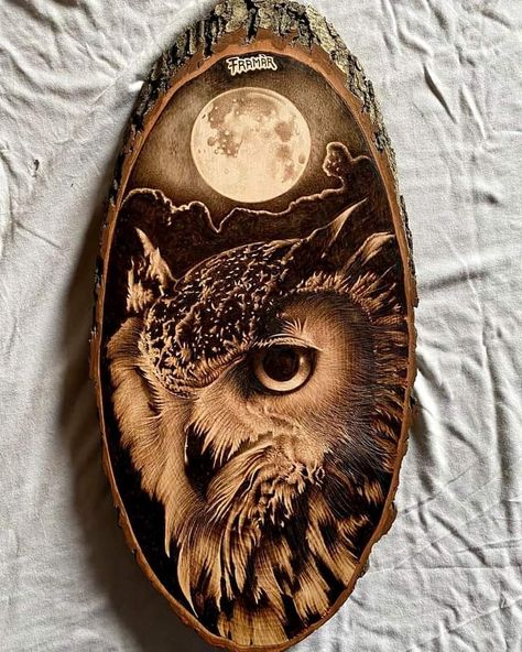 Wood Carving And Burning, Pyrography Wall Art, Laser Burning Ideas, Pyrography Owl, Owl Wood Burning, Woodburning Art, Wall Art Projects, Pyrography Ideas, Beginner Wood Burning