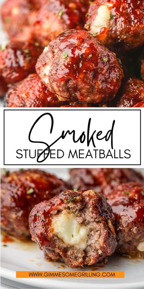 Mostly Meat Meals, Easy Grilled Meat Recipes, Kielbasa Snack Recipes, Meatballs On Smoker, Foods To Cook On The Grill, Meatballs On The Grill, Quick Smoked Meat Recipes, Grill Food Recipes, Dinner Ideas On The Smoker