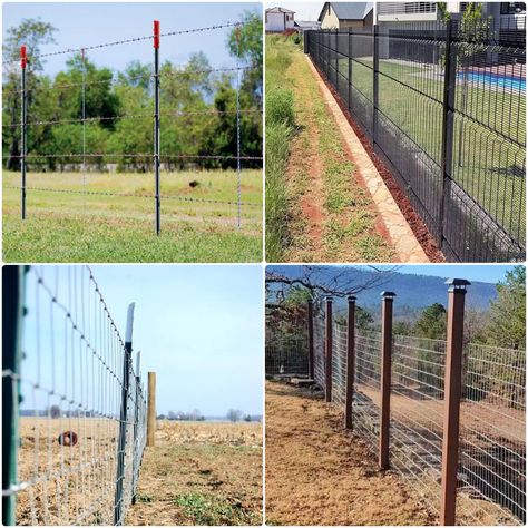 23 DIY Wire Fence Ideas: Learn How to Build a Wire Fence Diy Hog Wire Fence Plans, Diy Wire Fence, Fence With Wire, Wire Fence Ideas, Wire Fence Panels, Hog Wire Fence, Backyard Fencing, Fence Planning, Welded Wire Fence