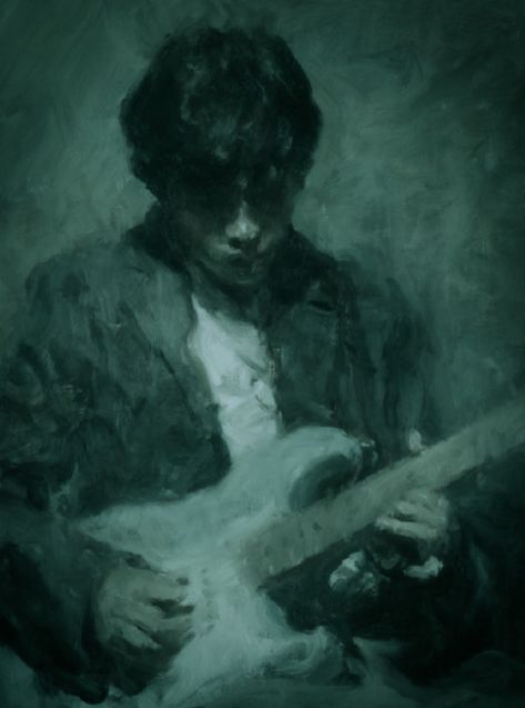 Man Playing Guitar Painting, Man Playing Guitar Drawing, Listening To Music Painting, Playing Guitar Painting, Man Playing Guitar, Guitar Sketch, Guitar Drawing, Queer As Folk, Guitar Painting