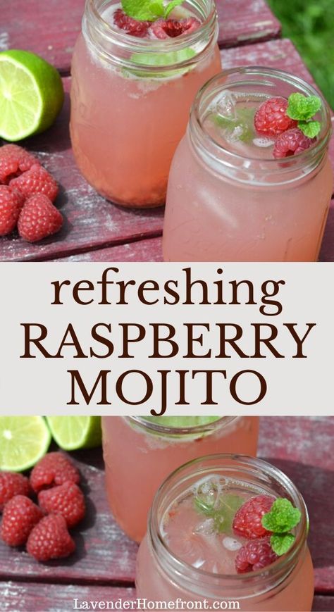 Raspberry Mixed Drinks, Dragonberry Mojito Recipe, Pink Mojito Recipe, Flavored Mojito Recipe, Flavored Mojitos, Summer Drink Recipes Alcoholic, Cute Alcoholic Drinks, Refreshing Summer Drinks Alcohol, Berry Mojito Recipe