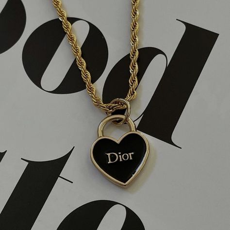 Dior Heart Necklace, Vintage Dior Necklace, Ear Stacking, 2023 Wishlist, Jewelry Repurposed, Dior Necklace, Happy Friday Friends, Vintage Designer Jewelry, Dior Jewelry