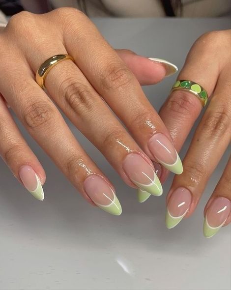 Almond Colour French Tip Nails, Festival French Tip Nails, Spring French Tip Nails Almond, City Break Nails, Almond Nails March, Cute Holiday Nails Summer, Nails For Bali, Acrylic Nail Designs 2024, European Vacation Nails