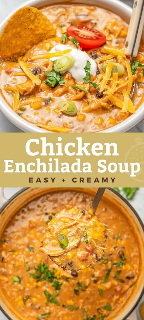 Crockpot Creamy Chicken Enchilada Soup, Chilis Copycat Chicken Enchilada Soup, Copycat Chilis Enchilada Soup, Crockpot Cheesy Chicken Enchilada Soup With Velveeta, Crockpot Recipes Chicken Soup, Chicken Enchilada Soup With Cream Cheese, Chilis Chicken Enchilada Soup, Chicken Tortilla Soup Chili's, Chicken Quesadilla Soup Recipes