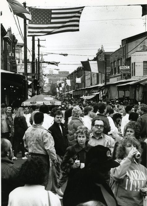 Italian Festival at the Italian Market, 10/23/1988, Daily News Photo. From Philadelphiana Collection, Markets. Italian Market Philadelphia, Old Philadelphia, Italian Festival, Italian Market, Free Library, Picture Collection, Daily News, Old Pictures, Over The Years