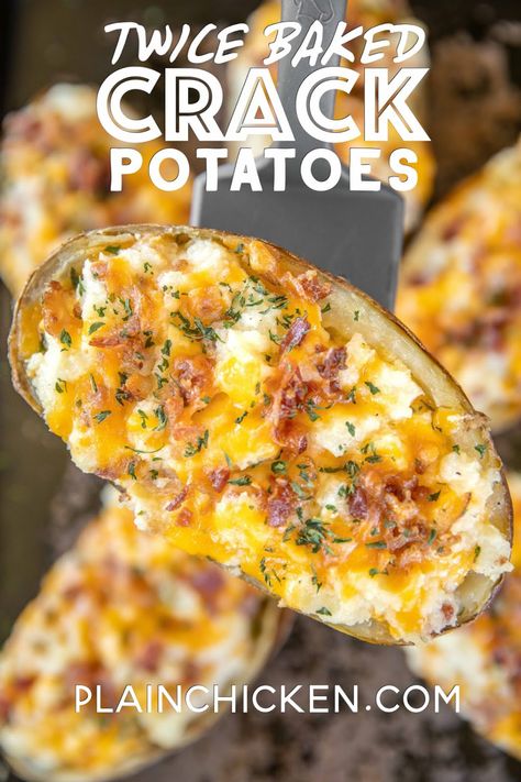 Best Twice Baked Potatoes, Salt Potatoes, 2023 Meals, Bacon Butter, Cottagecore Recipes, Stuffed Potatoes, Skillet Pasta, Loaded Baked Potato, Queso Cheddar