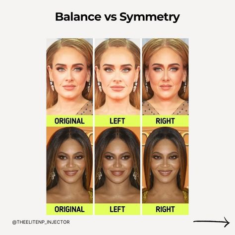 🧠 Facial Symmetry vs Facial Balance: What’s the Difference? Ever wondered why some faces are so captivating? It often comes down to facial symmetry and facial balance. Let’s break it down! 👇 🌟 Facial Symmetry Facial symmetry refers to how identical the two halves of your face are. Imagine drawing a line down the center of your face – if both sides mirror each other, that’s symmetry! Example: Think of your favorite celebrity’s perfectly aligned eyes, nose, and mouth. 🔄 Facial Balance F... Imagine Drawing, Asymmetrical Face, Facial Symmetry, Diverse Beauty, Beauty Science, Facial Rejuvenation, Female Entrepreneur, A Face, Favorite Celebrities