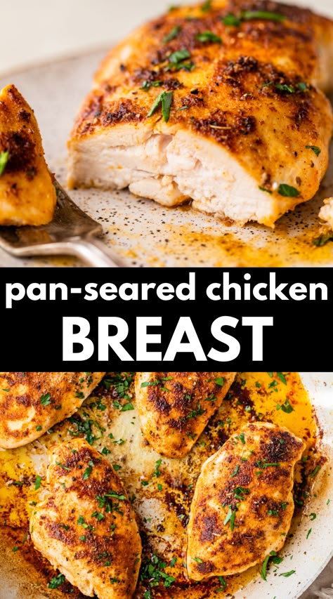 Pan Seared Baked Chicken, How To Sear Chicken, Skillet Cooked Chicken, Simple Pan Fried Chicken, How To Cook Chicken In A Pan, Chicken In Frying Pan, Skillet Chicken Tenderloins, Best Grilled Chicken Seasoning, How To Make Grilled Chicken On The Stove