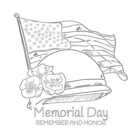 Printable USA Memorial Day Coloring Page - Mimi Panda Inside Out Coloring Pages, Memorial Day Coloring Pages, American Flag Kids, Patriotic Symbols, Meaningful Drawings, Coloring Pages Free Printable, United States Military, A Day To Remember, Coloring Pages Printable