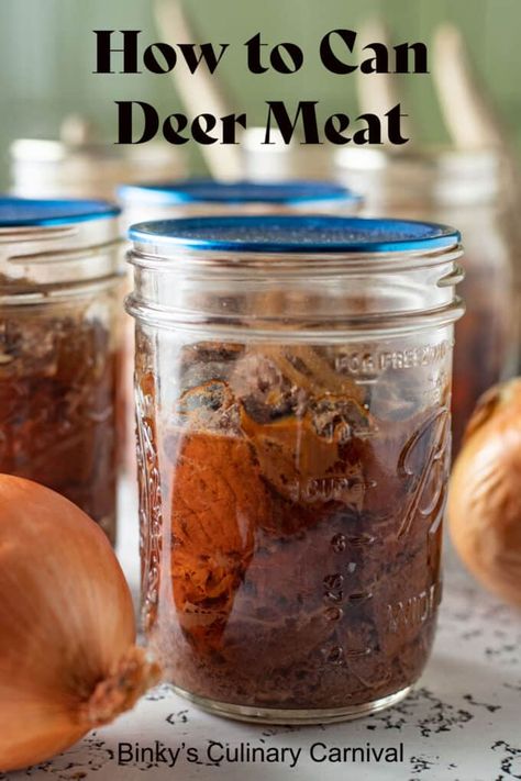 How To Can Deer Meat, Canning Ground Venison, Deer Camp Recipes, Canning Venison Recipes, Canned Deer Meat Recipes, Canning Deer Meat, Canned Deer Meat, Homestead Products, Deer Stew