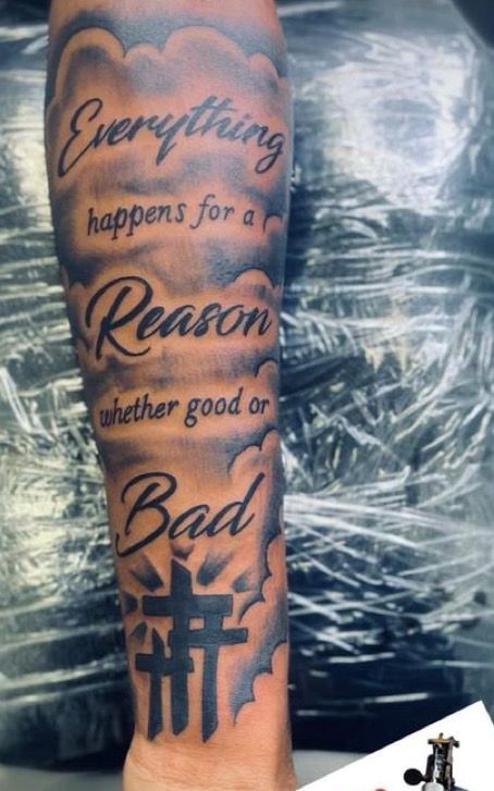 Sleave Tats Men, Let Your Faith Be Bigger Than Your Fear Tattoo Men, Sleave Tats, God Fearing Tattoo, Fear Tattoo Men, Faith Tattoo Men, Tats Men, Fear Tattoo, Arm Tattoos Black