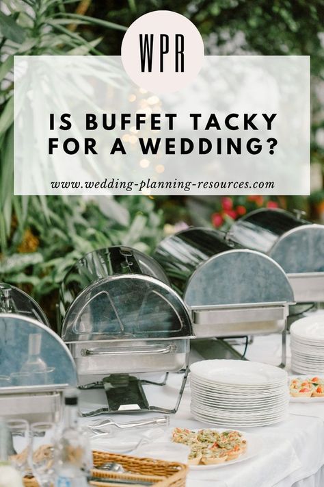 Buffet or not? Is buffet tacky for a wedding? Planning on doing a buffet-style wedding reception versus a plated dinner? Wondering how you are going to include buffet tables into your current floor plan? You got to the right place! In this guide, we will help you design and creatively set up your buffet tables without being tacky! Yes! We are keeping your wedding buffet classy! How To Set Up A Buffet Table For A Wedding, Wedding Table Setting For Buffet Dinner, Buffet At Wedding, Buffet At Wedding Receptions, Buffet Style Wedding Table Setting, Wedding Table Settings Buffet, Wedding Reception Buffet Table Display, Classy Wedding Buffet, Buffet Style Wedding Reception Tables