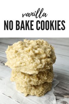 No Bakes, No Bake Cookie, No Bake Recipes, Baking Recipes Cookies, Vanilla Almond Milk, Bake Recipes, Vanilla Pudding Mix, Quick Oats, Bake Cookies