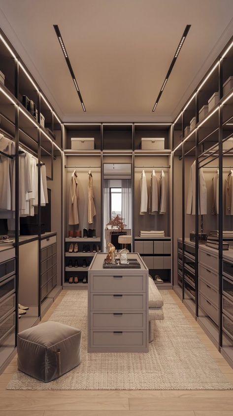 House Design Walk In Closet, Organic Modern Dressing Room, Closet Designs Walk In Master, His And Her Closets Side By Side, Contemporary Walk In Closet Design, Box Room Closet Walk In, Aesthetic Walk In Wardrobe, Walk In Cupboard Ideas Bedrooms, Walking Closet Ideas Luxury