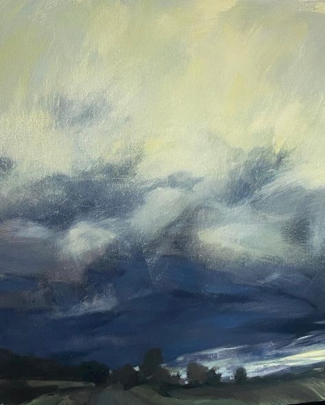 Hello 👋 Where the sky glows Oil on canvas - work in progress This painting is taking its turn on my easel today, it’s completely dry so I’m using big brushes and a dry brush technique to soften those clouds and lay a lovely light yellow into the sky. #skycolors #drybrush #oiloncanvaspainting #contemporarypainting #artcollector #artistic #landscapelover #cloudpainter #bigbrushes #colours Podcast Ideas, Dry Brush Technique, Canvas Work, Dry Brush, Dry Brushing, Art Collector, Contemporary Paintings, Light Yellow, Work In Progress