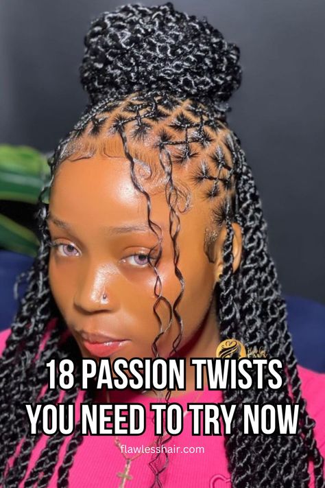 Criss-Cross Passion Twists With A Half-Up Bun Half Up Half Down Two Strand Twists, Passion Twist With Braids, 8 Inch Passion Twist Styles, Parting For Passion Twists, Crisscross Passion Twist, Cris Cross Passion Twist, Bob Passion Twists Hairstyle, Medium Length Passion Twists, Small Passion Twists Long