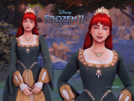 Kida Atlantis Sims 4 Cc, Sims 4 Anne Boleyn Cc, Sims 4 Frozen Cc, Frozen 2 Outfits, Sims 4 Snow White Cc, Frozen Hans, Disney Princess Challenge, Snow White Dwarfs, Prince Naveen