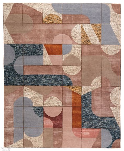 Mismo 2 by Kavita Chaudhary of Jaipur Living. The company design director’s color-blocked pattern in wool and bamboo-rayon groups blush, gold, blue, and dove-gray geometric forms, all with a luster finish. #InteriorDesign #Rugs #Carpet Bamboo Care, Hard Edge Painting, Multi Rug, Jaipur Living, Carpet Tiles, Rich Textures, Hand Tufted Rugs, Mid Century Style, White Rug