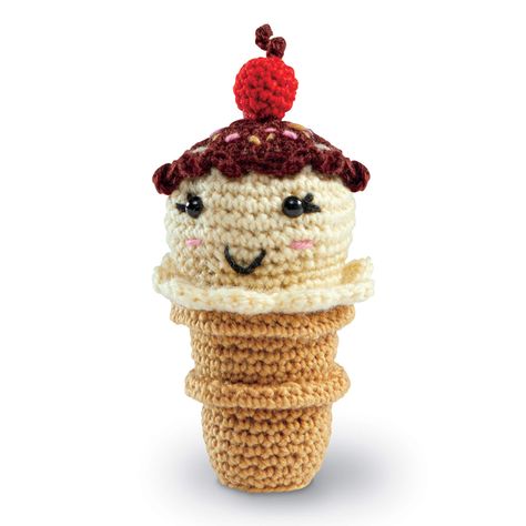 "Find the Intermediate Ice Cream Cone Amigurumi Crochet Kit by Loops & Threads® at Michaels. Craft an adorable stuffed toy that makes a wonderful handmade gift for kids and adults alike with this amigurumi crochet kit from Loops and Threads. A lovely way to relax on a free afternoon or rainy day, this kit includes all the tools and materials you'll need to stitch up a friendly ice cream cone who goes by the name Isla. Craft an adorable stuffed toy that makes a wonderful handmade gift for kids an Name Isla, Ice Cream Ideas, Spindle Crafts, Origami Paper Craft, Michaels Craft, Crochet Supplies, Crochet Food, Crochet Home Decor, Crochet Kit