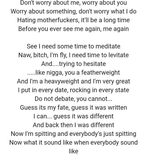 Lyrics Never See Me Again, I Am Different, See Me, Kanye West, Don't Worry, Something To Do, No Worries