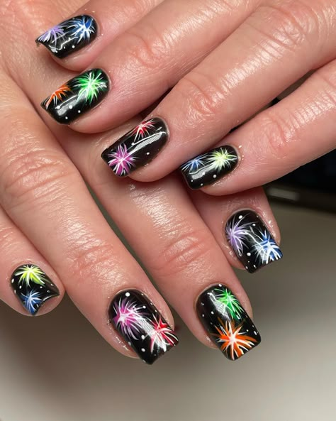 Posted by Zoe Scott: Hey party people, buckle up because today we're zeroing in on the milestone of all milestones—your 21st birthday! Turning 21 is like unlocking a new l... Firework Nail Art Easy, New Year 2024 Nail Design, Fireworks Nail Design, Fire Work Nail Art, Fireworks Toenail Design, Nail Art Fireworks, Firework Nail Art Tutorial, Fireworks On Nails, Fireworks Nail Art