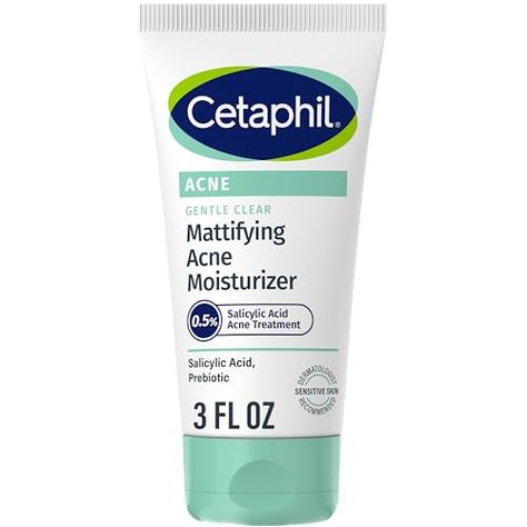 Cetaphil Face Moisturizer, Gentle Clear Mattifying Acne Moisturizer With 0.5% Salicylic Acid, Hydrates and Treats Sensitive Acne Prone Skin, Skin Care for Sensitive Skin, 3oz Cetaphil Gentle Clear, Cetaphil Acne, Skin Care For Sensitive Skin, Cetaphil Moisturizer, Cystic Acne Remedies, Acne Lotion, Sensitive Acne Prone Skin, Acne Moisturizer, Acne Redness